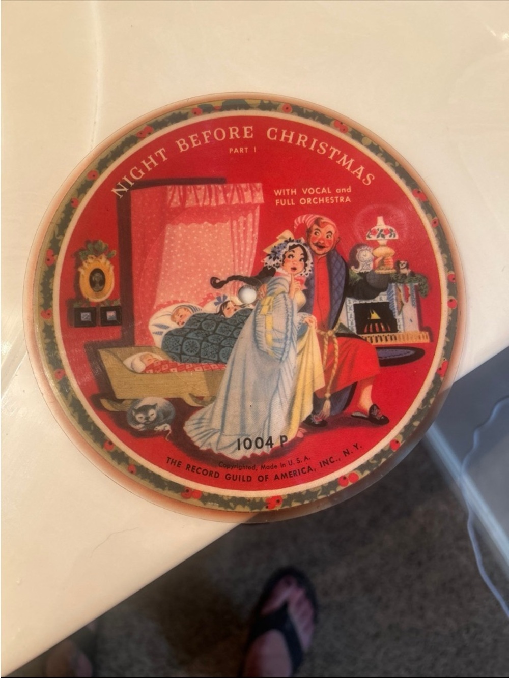 Night Before Christmas Vinyl Record - vintage 1950’s still plays